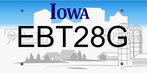 EBT28G Iowa License Plate
