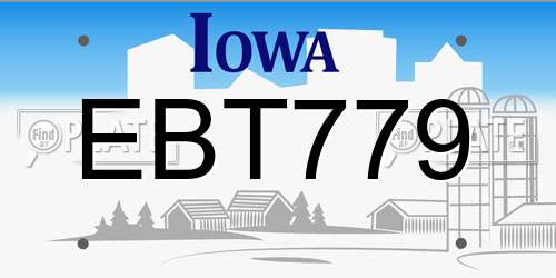 EBT779 Iowa License Plate