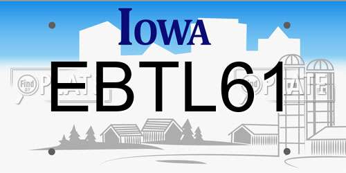 EBTL61 Iowa License Plate