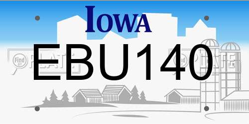 EBU140 Iowa License Plate