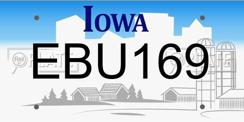 EBU169 Iowa License Plate