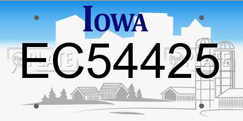 EC54425 Iowa License Plate