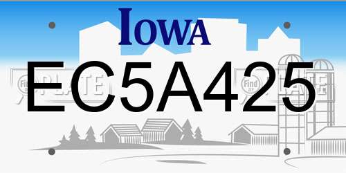 EC5A425 Iowa License Plate