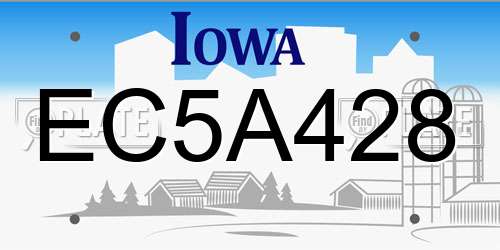 EC5A428 Iowa License Plate