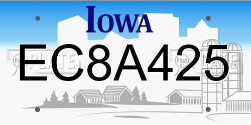 EC8A425 Iowa License Plate