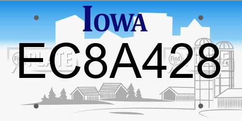 EC8A428 Iowa License Plate