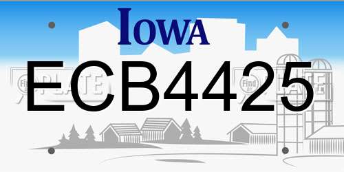 ECB4425 Iowa License Plate