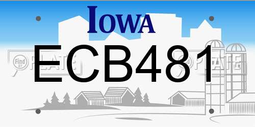 ECB481 Iowa License Plate