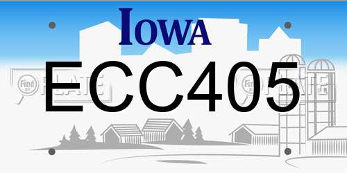 ECC405 Iowa License Plate