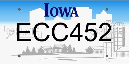 ECC452 Iowa License Plate