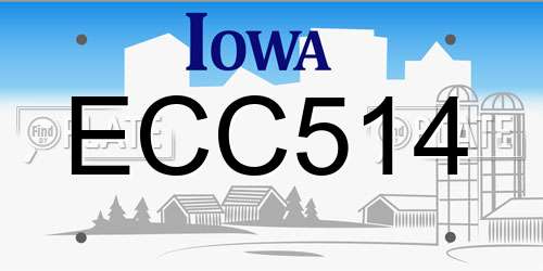 ECC514 Iowa License Plate