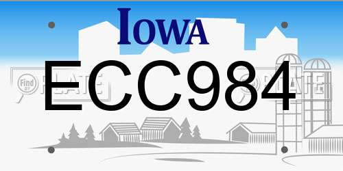 ECC984 Iowa License Plate