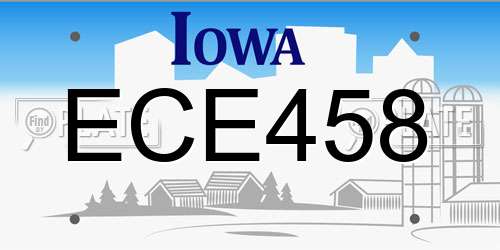 ECE458 Iowa License Plate
