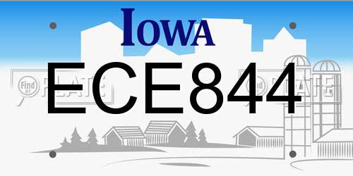 ECE844 Iowa License Plate