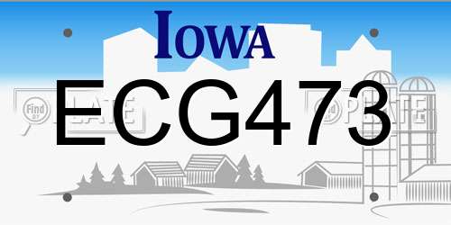 ECG473 Iowa License Plate