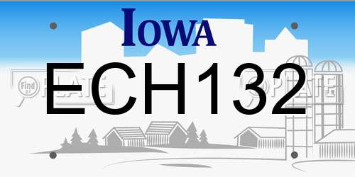 ECH132 Iowa License Plate