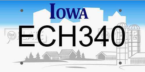 ECH340 Iowa License Plate