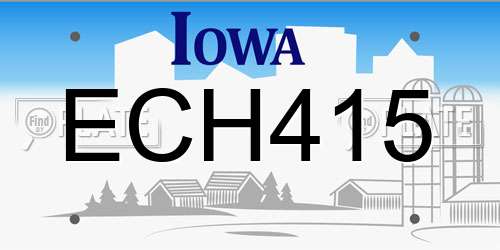 ECH415 Iowa License Plate