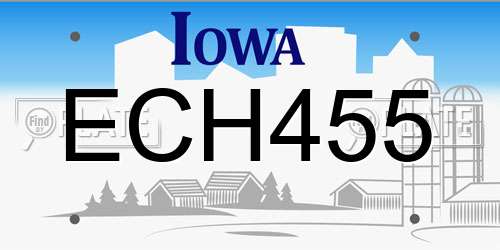 ECH455 Iowa License Plate