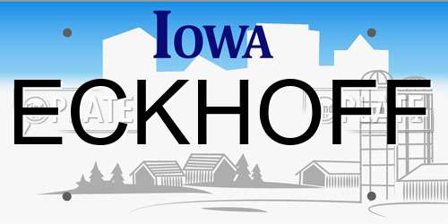 ECKHOFF Iowa License Plate