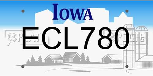 ECL780 Iowa License Plate