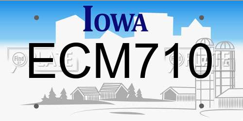 ECM710 Iowa License Plate