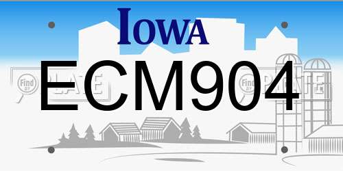 ECM904 Iowa License Plate