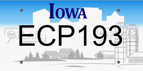 ECP193 Iowa License Plate