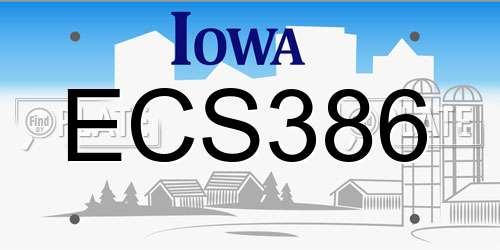 ECS386 Iowa License Plate