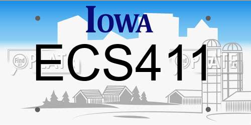 ECS411 Iowa License Plate