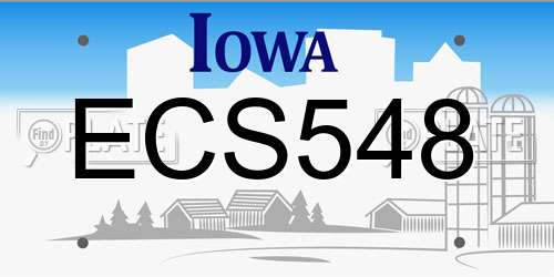 ECS548 Iowa License Plate