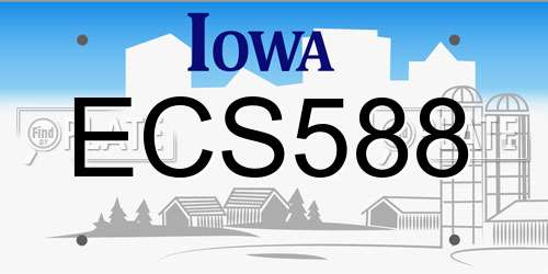 ECS588 Iowa License Plate