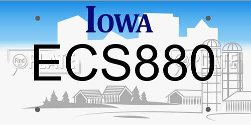 ECS880 Iowa License Plate