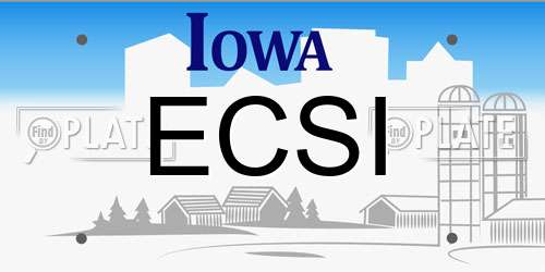 ECSI Iowa License Plate