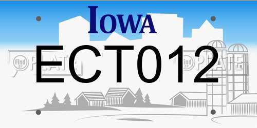ECT012 Iowa License Plate