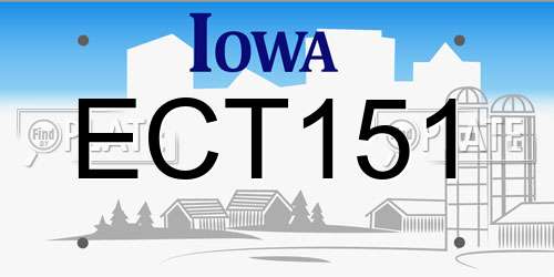 ECT151 Iowa License Plate