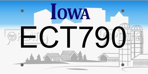 ECT790 Iowa License Plate