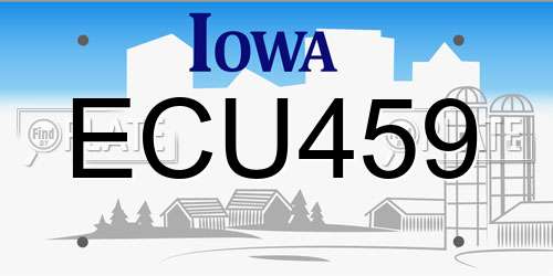 ECU459 Iowa License Plate