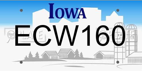 ECW160 Iowa License Plate