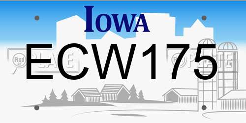 ECW175 Iowa License Plate