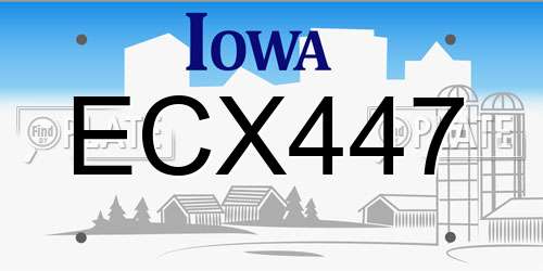 ECX447 Iowa License Plate