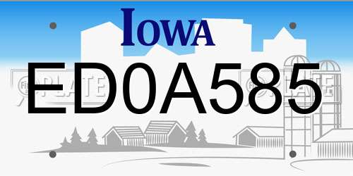 ED0A585 Iowa License Plate