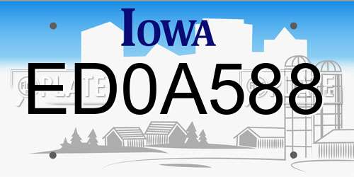 ED0A588 Iowa License Plate