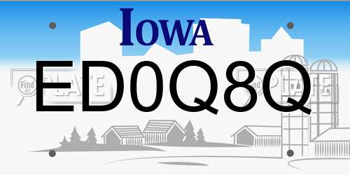 ED0Q8Q Iowa License Plate