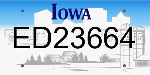 ED23664 Iowa License Plate