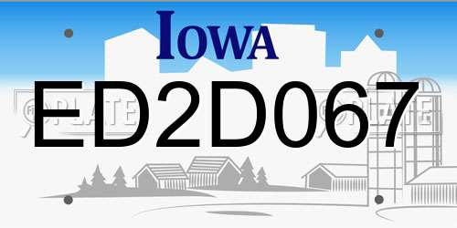 ED2D067 Iowa License Plate