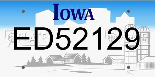 ED52129 Iowa License Plate