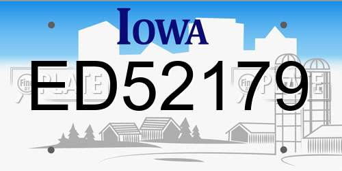 ED52179 Iowa License Plate