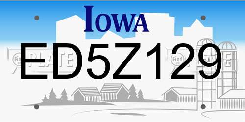 ED5Z129 Iowa License Plate