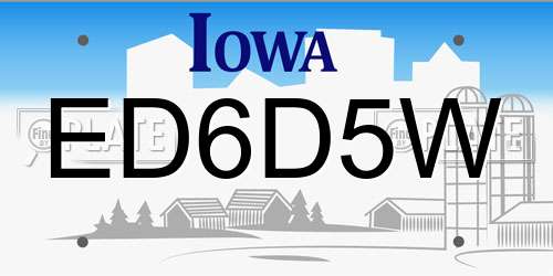 ED6D5W Iowa License Plate